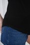 Viscose Flowing Low-cut Collar T-Shirt-Black - 8
