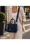 Scarf-Detail 4-Section Adjustable Long Strap Shoulder and Crossbody Bag Navy Blue - 5