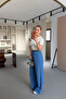 Elastic Waist Wide Leg Denim Trousers - 4
