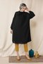 Lace-Up Collar Balloon Sleeve Tunic 4111
