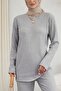 Crew Neck Camisole Set -Light Gray - 2