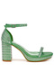 Women Rhinestones Embellished Block Sandals in Green - 2