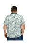 Men's Large Size Grass Green Polo Collar Micro Patterned Short Sleeve T-Shirt 3Xl-4Xl-5Xl-6Xl - 3