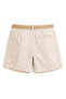 4051 Women's Straw Belted Linen Bermuda Shorts Natural - 3