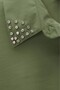 Stone-Embellished Collar and Waist Tie Pants Suit -Khaki - 7