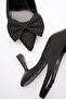 Black Bowknot Kitten Heel Slingback Women's Shoes Tr08Ms24A - 2