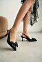 Black Bowknot Kitten Heel Slingback Women's Shoes Tr08Ms24A - 6