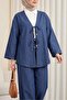 Kimono Set with Double Tied Front Trousers - 3