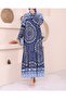 Patterned Lace-Up Dress with Elastic Sleeves -Laci - 4