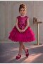 Girl's Fuchsia Tulle Evening Dress - 2