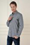 Men's Slim Fit Textured 100% Cotton Navy Blue Shirt g 1584 - 4