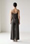 Bitter Brown 100% Linen Slim Strap and Button Detailed Vest Comfortable Cut Pants Suit - 4