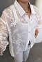 Imported Lace Detailed Shirt - Beige - 2