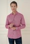 Men's Slim Fit Textured 100% Cotton Claret Red Shirt g 1584 - 3