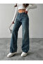 Vintage Wide Leg Jean Pants - Blue - 4