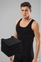 6-Piece Men's Cotton Combed Undershirt – Black