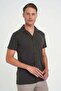Men's Slim Fit Apaş Collar Modal Blend Short Sleeve Brown Shirt g 1590 - 4