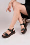Genuine Leather Black Women's Leather Sandals Dp08-2401 - 3