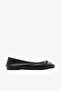 Black Genuine Leather Women's Ballerinas with Bow Detail - 5