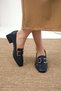 Betty Navy Blue Color Women's Short Heeled Shoes with Buckle Accessories and Blunt Toe - 5