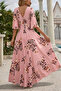 Women's Short Sleeve V Neck Patterned Single Jersey Dress - 3