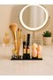 3 Compartment Plexi Base Black Makeup Supplies, Cotton, Pen Holder, Organizer-Organizer - 3