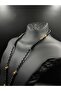 Men's Tiger Eye Natural Stone Handmade Knitted Design Necklace, Modern Minimalist Pendant. - 5
