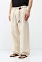 Belt Detailed Oversize Linen Trousers Natural - 5
