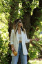 White Sleeve Ruched Detail Blazer - 3