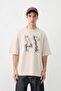 Washable Printed Oversize T-Shirt Stone - 3