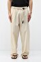 Belt Detailed Oversize Linen Trousers Natural