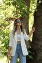 White Sleeve Ruched Detail Blazer