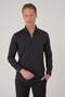 Men's Slim Fit Buttoned Collar Stretch Cotton Classic Black Shirt Gk 727 - 3