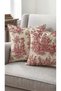 Burgundy French Peasants Rustic Vintage Decorative 2 Piece Pillow Cushion Cover Set - 3