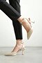 Women's Beige Patent Leather Heeled Shoes Tr03Ms02C - 6