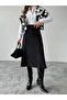 Midi Skirt with Side Stripes - Black - 4