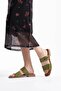 Khaki Green Genuine Leather Slippers Tr31My33F - 3