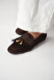 Suede Loafers Ballet Flats Bead Detailed – Comfortable Lightweight Day Shoes - 4