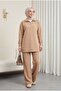 Half-Zip High-Neck Combed Cotton Suit - Mink - 5