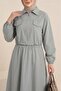Elastic Waist Skirt Suit - Gray - 3