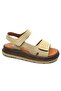 Garnet Genuine Leather Comfort Orthopedic Women's Sandals Beige - 3
