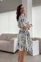Ecru Marine Patterned Dress - 7