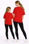 Mother Daughter Combination Oversize T-Shirt Twin T-Shirt Blue Yellow Flower Printed (Single Price) - 2