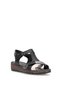 Elit 26Yrhm207 Women's Genuine Leather Orthopedic Flat Sandals Black - 3