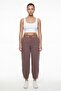 Women's Brown Summer Slim Trousers with Belt and Accessory Detail at the Hem