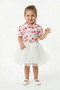 Baby Girl Birthday Party Wedding Dress Double Suit Short Sleeve Cherry Tulle Lined - 2