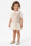 Baby Girl Birthday Party Wedding Dress Short Sleeve Lined Tulle Floral Collar - 4
