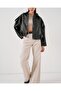 Women's Oversize Leather Jacket 1055 - Black - 2