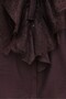 Lace-Up Collar, Ruffled Lace Detail, Long Back Cupra Shirt - Plum - 7