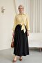 Buckle Belted Pleated Side Pocket Zippered Tivil Skirt - Black - 4